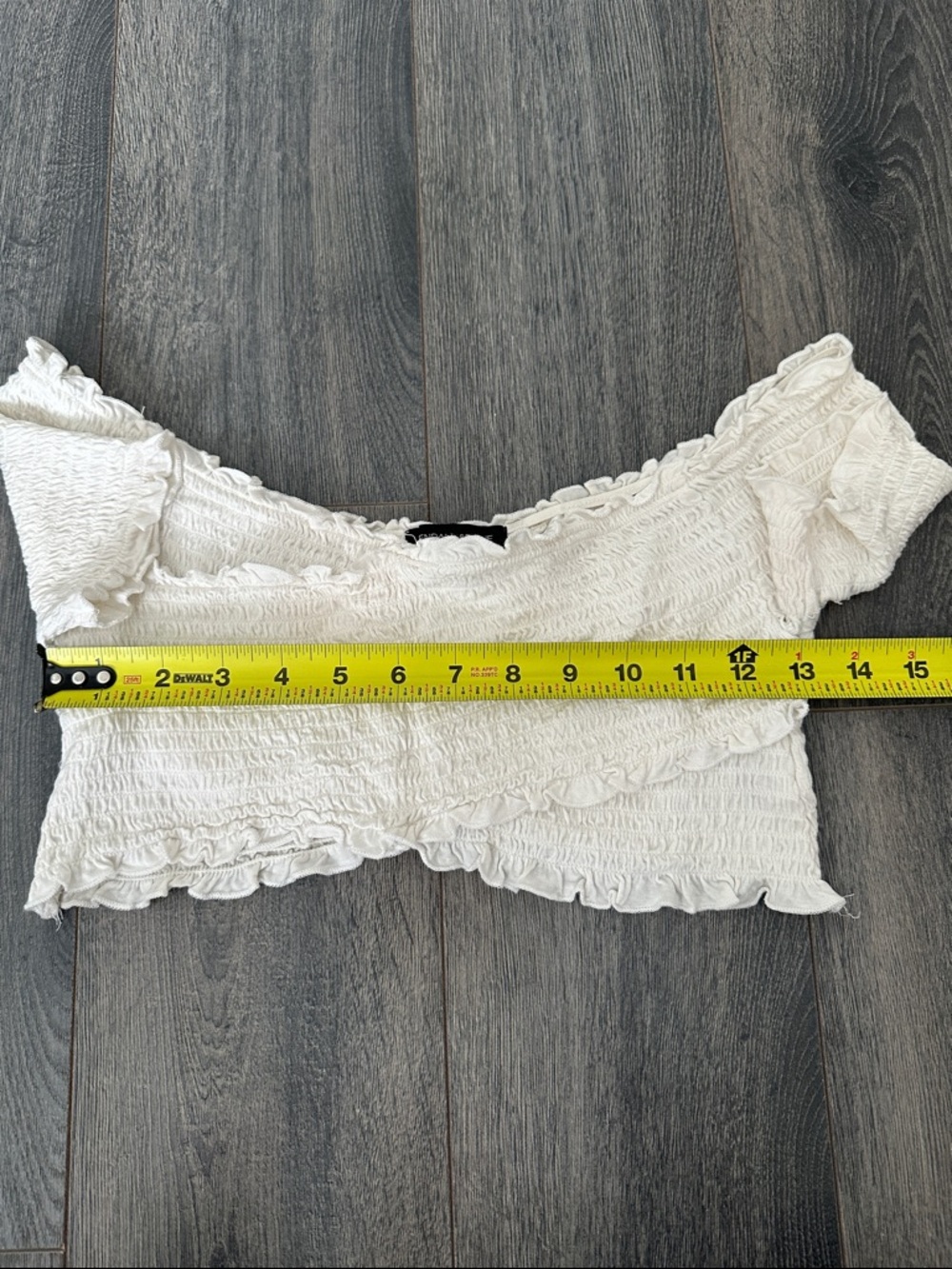 EUC Cream Ruffled Off-Shoulder Bandeau Sexy Summer Festival Beach Top Sz M - Picture 4 of 4